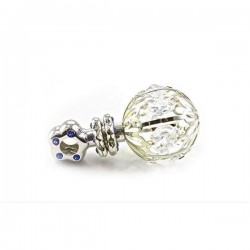 Blue Silver Plated Crystal Gift Rattle
