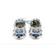 Silverplated Crystal Baby Shoes Blue