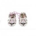 Silverplated Crystal Baby Shoes Pink