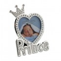 Cadre photo "Prince" argenté avec cristaux