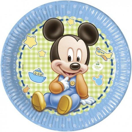 23cm Party Plates "Baby Mickey Mouse" x8