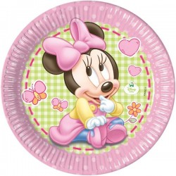 Kartonnen bordjes "Baby Minnie Mouse" x8