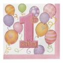 1st Birthday Pink Napkins x16