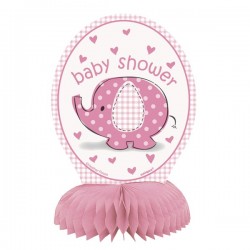 "Olifant" roze Tafeldecoratie voor Baby Shower x4