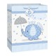 "Olifant" Cadeauzak blauw voor Baby Shower
