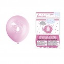 Ballons éléphant rose pour Baby Shower x8