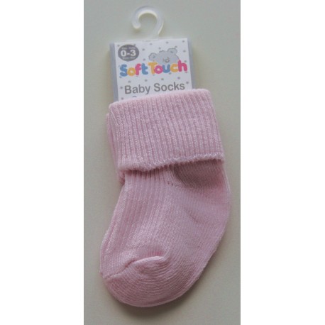 Cotton baby socks - pink Newborn