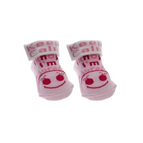 Keep calm I know I'm adorable socks pink