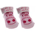 Chaussettes "Keep calm I know I'm adorable" rose