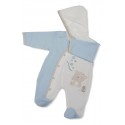 Baby "Blowing Bubbles" Blue Hooded Onesie