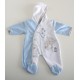 Baby "Blowing Bubbles" Blue Hooded Onesie