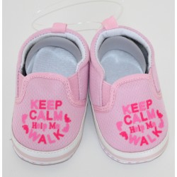 Cute Infants "Keep Calm and help me walk" Slip On Shoes
