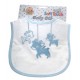 Cute Baby Cotton Bib with Embroidered Deer design blue