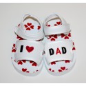 Soft sandals "I love Dad" white