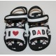 Sandalen "I love Dad" wit en zwart