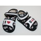 Soft sandals "I love Dad" black and white