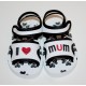 Soft sandals "I love Mum" black and white