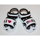 Soft sandals "I love Mum" black and white