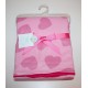 Heart double sided baby blanket pink