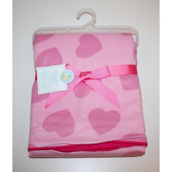 Heart double sided baby blanket pink