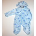 Cute Baby hooded all in one with star design blue