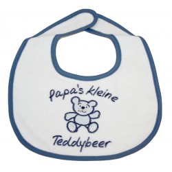 Slabbetje "Papa's kleine Teddybeer" blauw