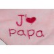 Mini doudou ourson "J'aime Papa" rose