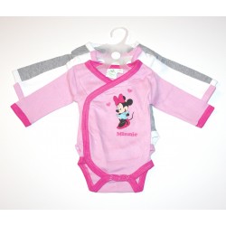 3-pack bodies "Minnie Mouse" pink / gray