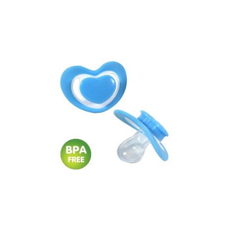 Heart-shaped soother blue (pack of 2)