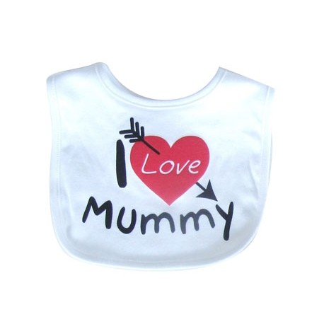 Slabbetje "I Love Mummy" wit
