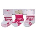 Packs Of Socks With 3 Designs - Girls Pink Pack